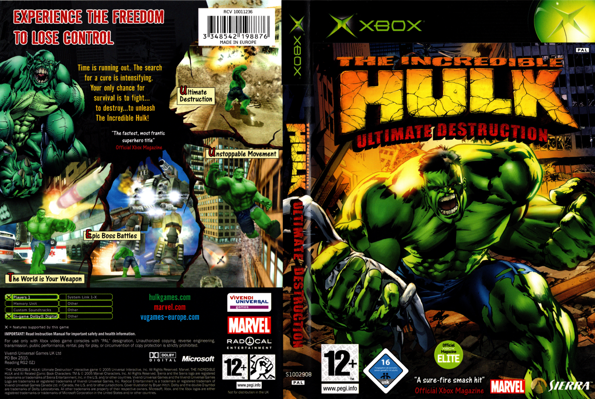 The Incredible Hulk: Ultimate Destruction box art for Xbox